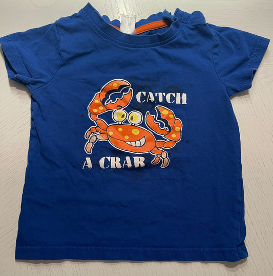 T-Shirt Blau Krabbe 86/92